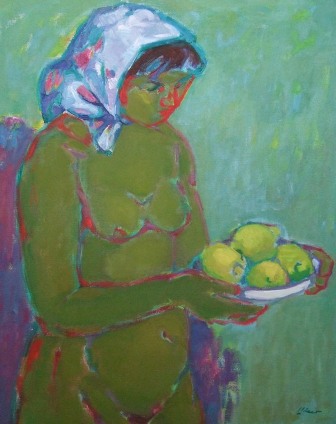 &quot;Ofrecimiento&quot;, óleo s / t, 81 x 65 cm.